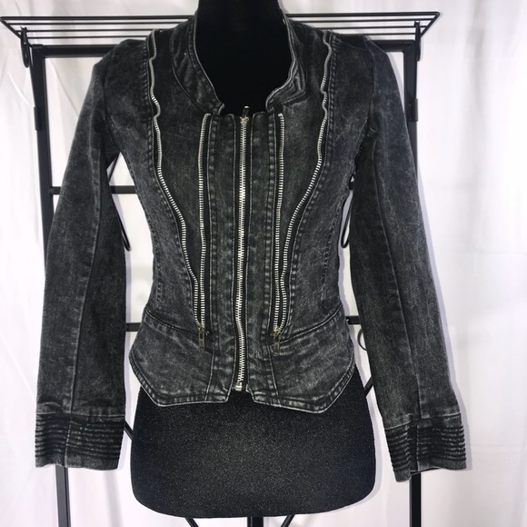 MIRROR Stonewashed, Distressed Denim Jacket - Picture 4 of 8